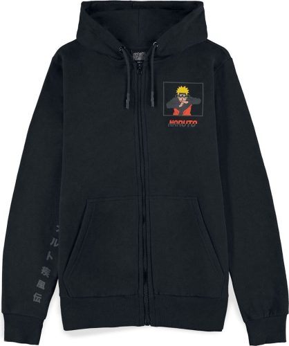 Naruto Shippuden - Naruto Uzumaki Mikina s kapucí na zip černá