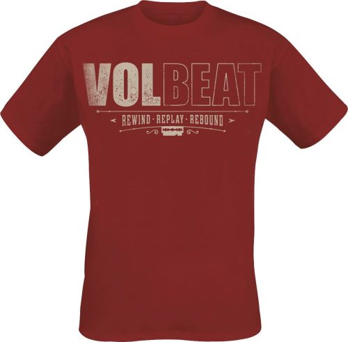 Volbeat Distressed Logo Tričko červená