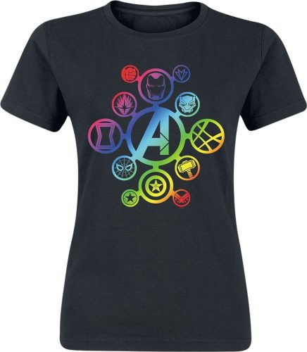 Avengers Rainbow Icons Dámské tričko černá