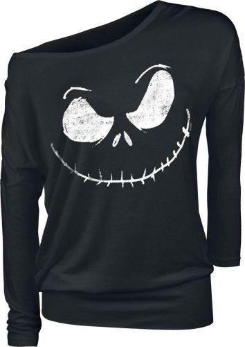 The Nightmare Before Christmas Jack Skellington - Face Dámské tričko s dlouhými rukávy černá