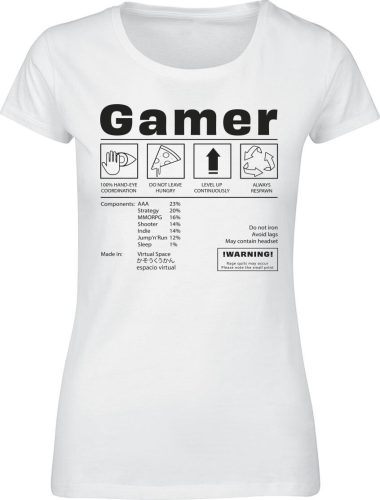 Zábavné tričko Gamer Label Dámské tričko bílá