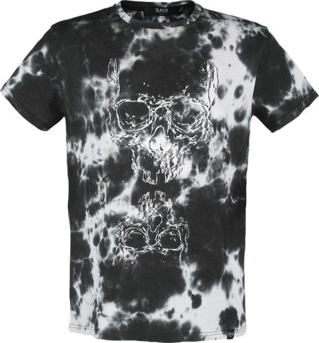 Black Premium by EMP Batik T-Shirt mit Totenkopf Print Tričko černá