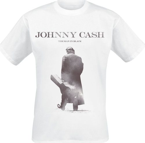 Johnny Cash Walking Guitar Tričko bílá