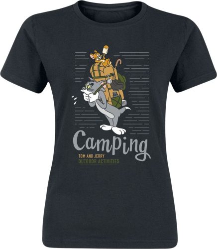 Tom And Jerry Outdoor Activities Camping Dámské tričko černá