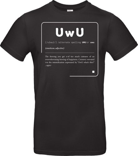 Zábavné tričko UwU Definition Tričko černá