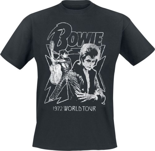 David Bowie Mono 1972 World Tour Tričko černá