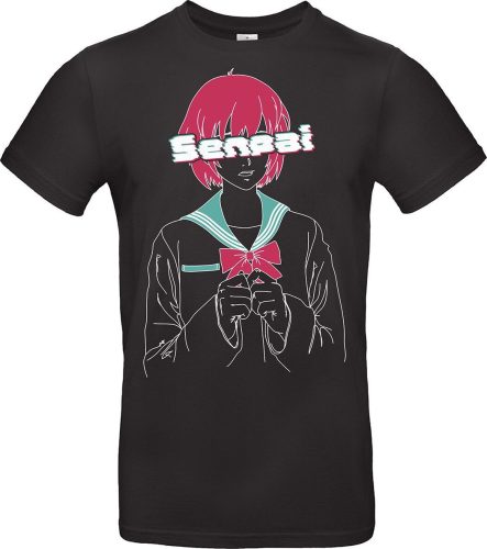 Zábavné tričko Censored #Senpai Tričko černá