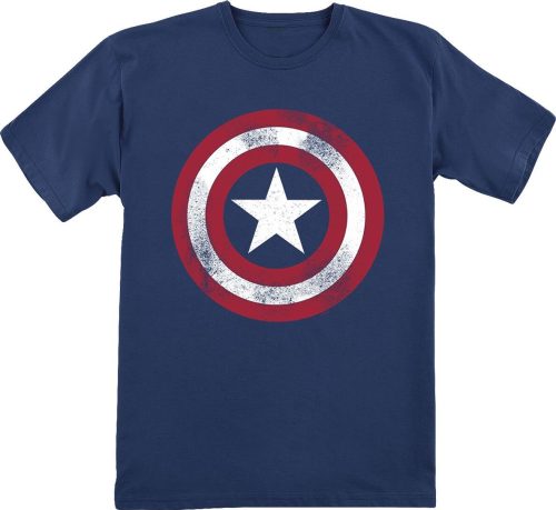 Captain America Kids - Distressed Shield detské tricko modrá
