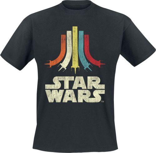 Star Wars Retro Rainbow Logo Tričko černá