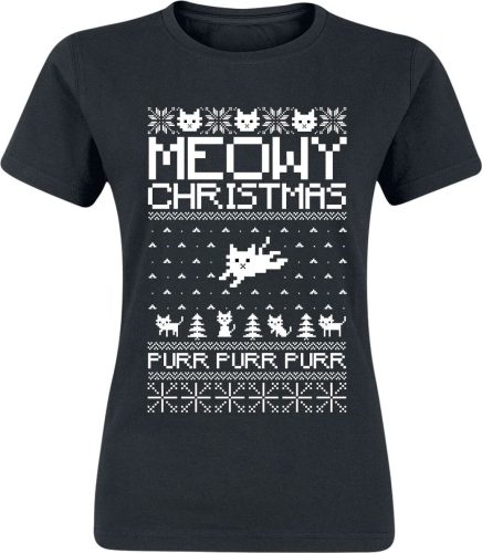 Tierisch Meowy Christmas - Purr Purr Purr Dámské tričko černá