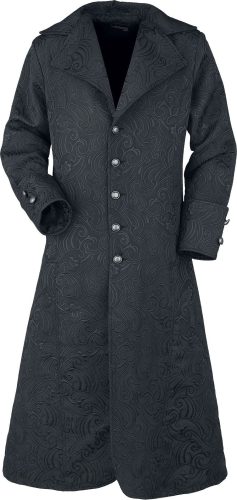 Gothicana by EMP Kabát s brokátovým vzorem Kabát černá