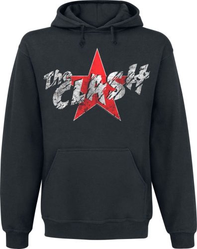 The Clash Star Logo Mikina s kapucí černá