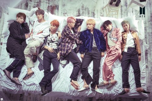 BTS Group Bed plakát vícebarevný