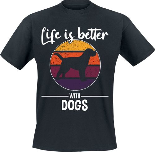 Tierisch Life Is Better With Dogs Tričko černá