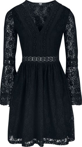 Black Premium by EMP Černé krajkové šaty s rozšířenými rukávy Šaty černá