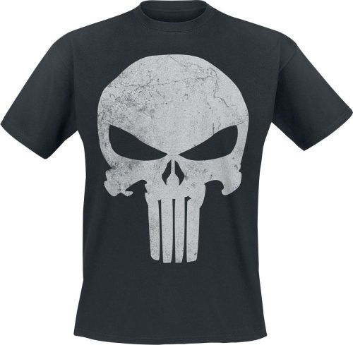 The Punisher Distress Skull Tričko černá