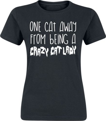 Tierisch One Cat Away From Beeing A Crazy Cat Lady Dámské tričko černá