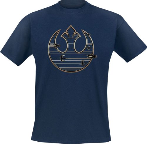 Star Wars Gold Rebel Logo Tričko modrá