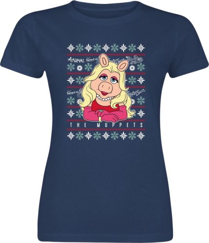 The Muppets Ms. Piggy Christmas Dámské tričko modrá