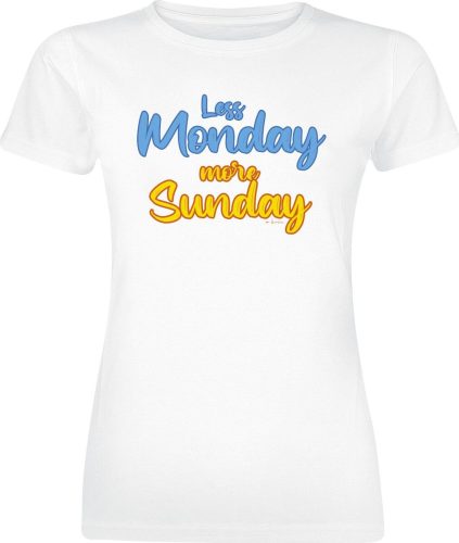 Sprüche Less Monday More Sunday Dámské tričko bílá