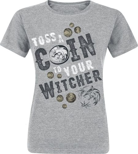 The Witcher Toss A Coin To Your Witcher Dámské tričko šedý vres