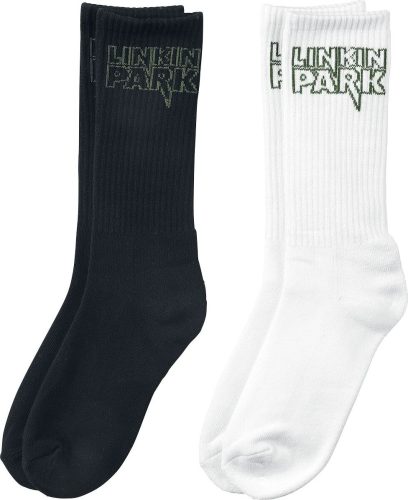 Linkin Park Logo - Socken - 2er Pack Ponožky cerná/bílá