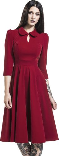 H&R London Glamorous Velvet Tea Dress Šaty červená