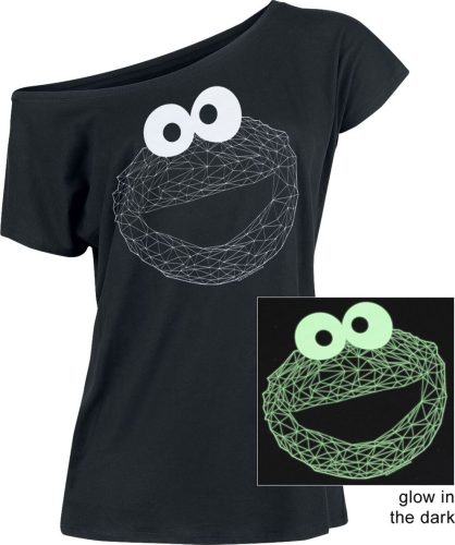 Sesame Street Cookie Glow Dámské tričko černá