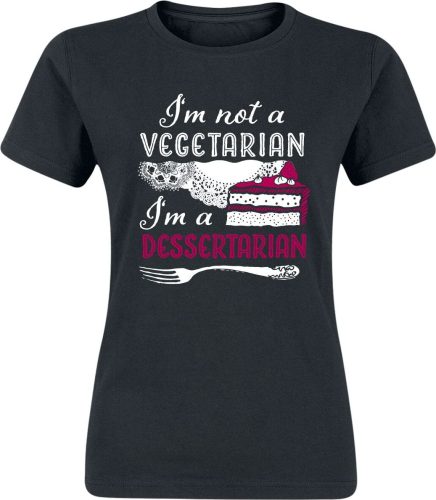 Food I'm not a vegetraian I'm a dessertarian Dámské tričko černá