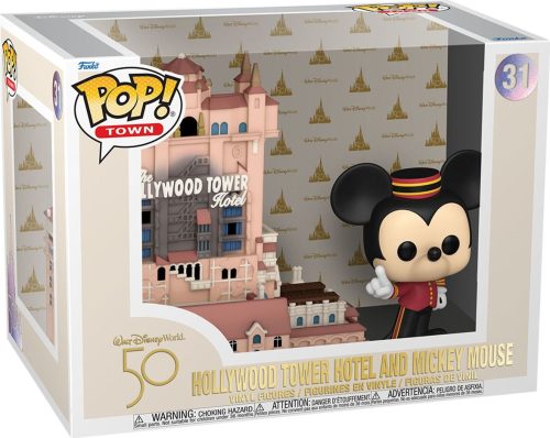Mickey & Minnie Mouse Vinylová figurka č. 31 Walt Disney World 50th - Hollywood Tower Hotel and Mickey Mouse (Pop! Town) Sberatelská postava standard