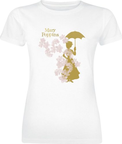 Mary Poppins Floral Silhouette Dámské tričko bílá
