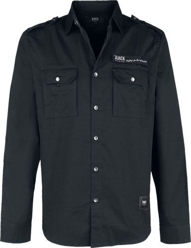 Black Premium by EMP Černá košile s náprsními kapsami v military stylu Košile černá
