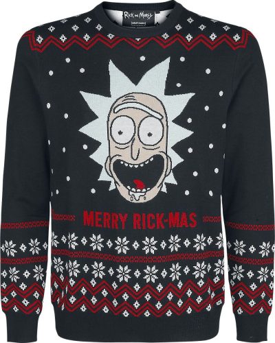 Rick And Morty Merry Rick-mas Pletený svetr černá