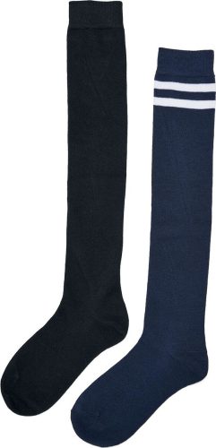 Urban Classics Balení 2 párů dámských univerzitních ponožek Ponožky cerná/modrá