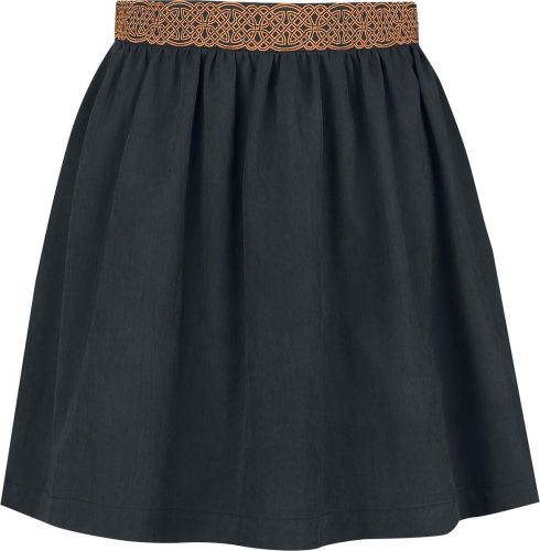 Black Premium by EMP Rozšířená sukně s lemem s keltskými uzly Sukně černá