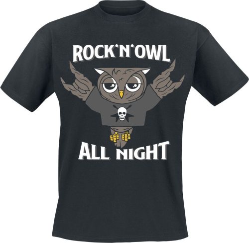 Tierisch Rock 'n' Owl All Night detské tricko černá
