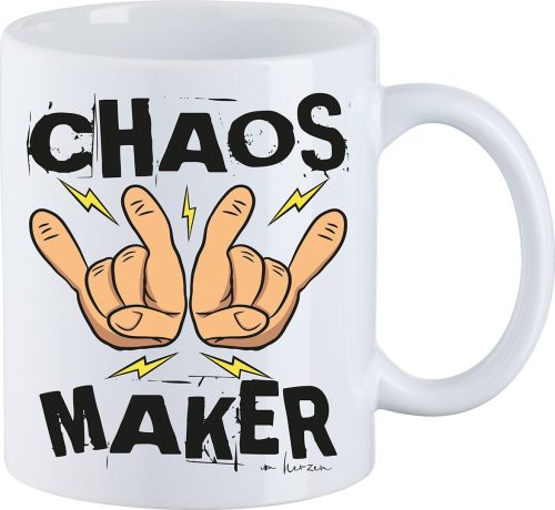Sprüche Chaos Maker Hrnek bílá