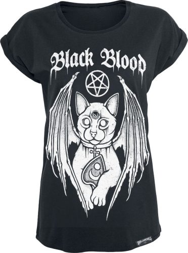 Black Blood by Gothicana Tričko s démonickou kočkou Dámské tričko černá