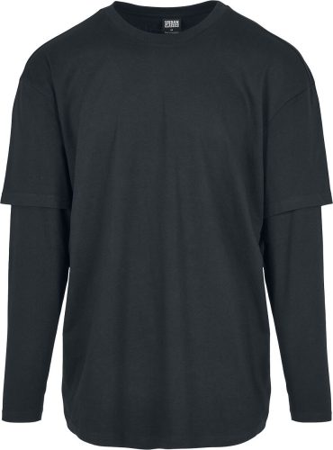 Urban Classics Oversized tvarující dvouvrstvé tričko s dlouhými rukávy Tričko s dlouhým rukávem černá-černá