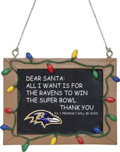 NFL Tabulka Baltimore Ravens Vánocní ozdoba - koule vícebarevný