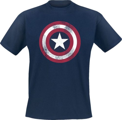 Captain America Distressed Shield Tričko modrá