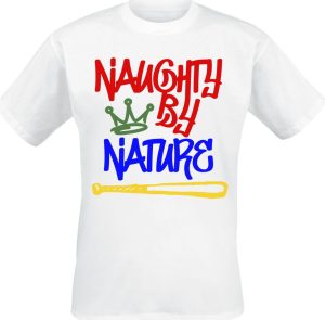 Naughty by Nature Graffiti Logo Tričko bílá