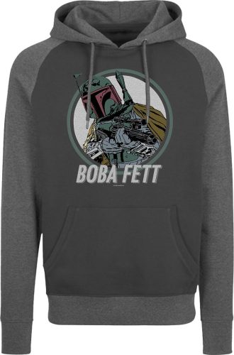 Star Wars Rogue One - Boba Fett - Retro Circle Mikina s kapucí cerná/šedá