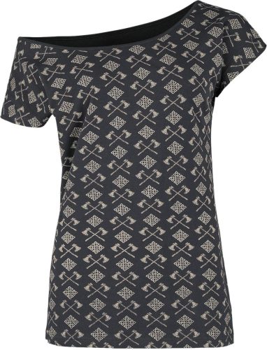 Black Premium by EMP Tričko se sekerami a keltskými uzly Dámské tričko tmavě šedá
