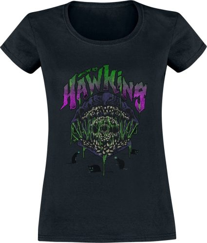 Stranger Things Welcome To Hawkins Dámské tričko černá