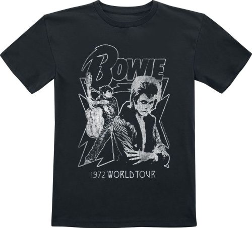 David Bowie Mono 1972 World Tour detské tricko černá