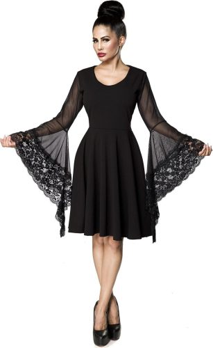 Ocultica Gotické šaty s rozšířenými rukávy Šaty černá