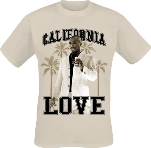 Tupac Shakur California Love Palms Tričko písková