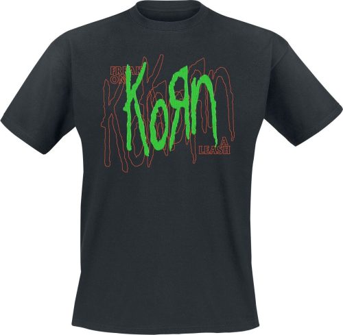 Korn Green Logo Puff Tričko černá