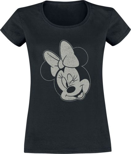 Mickey & Minnie Mouse Minnie Face Dámské tričko černá